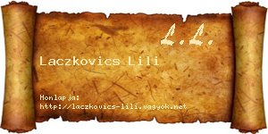 Laczkovics Lili névjegykártya